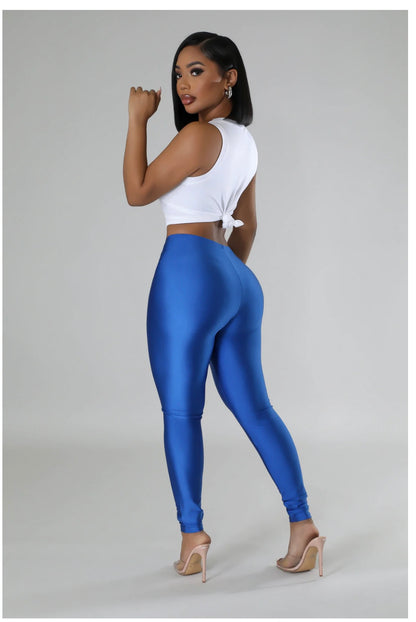 Metallic high waist leggings