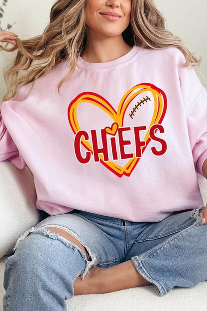 Chiefs Heart Graphic Sweatshirt  pink