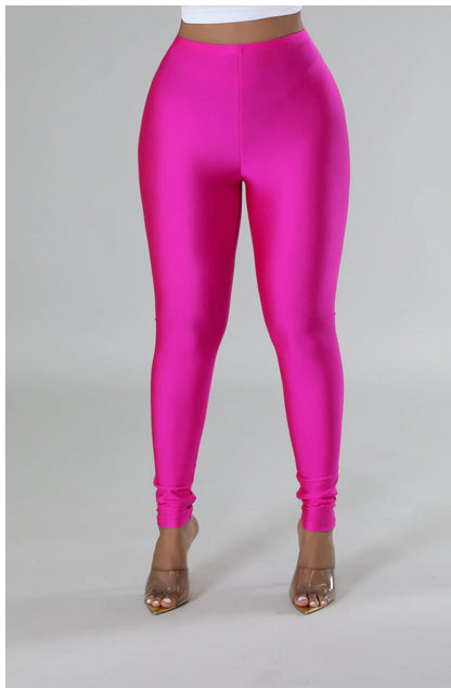 Metallic high waist leggings