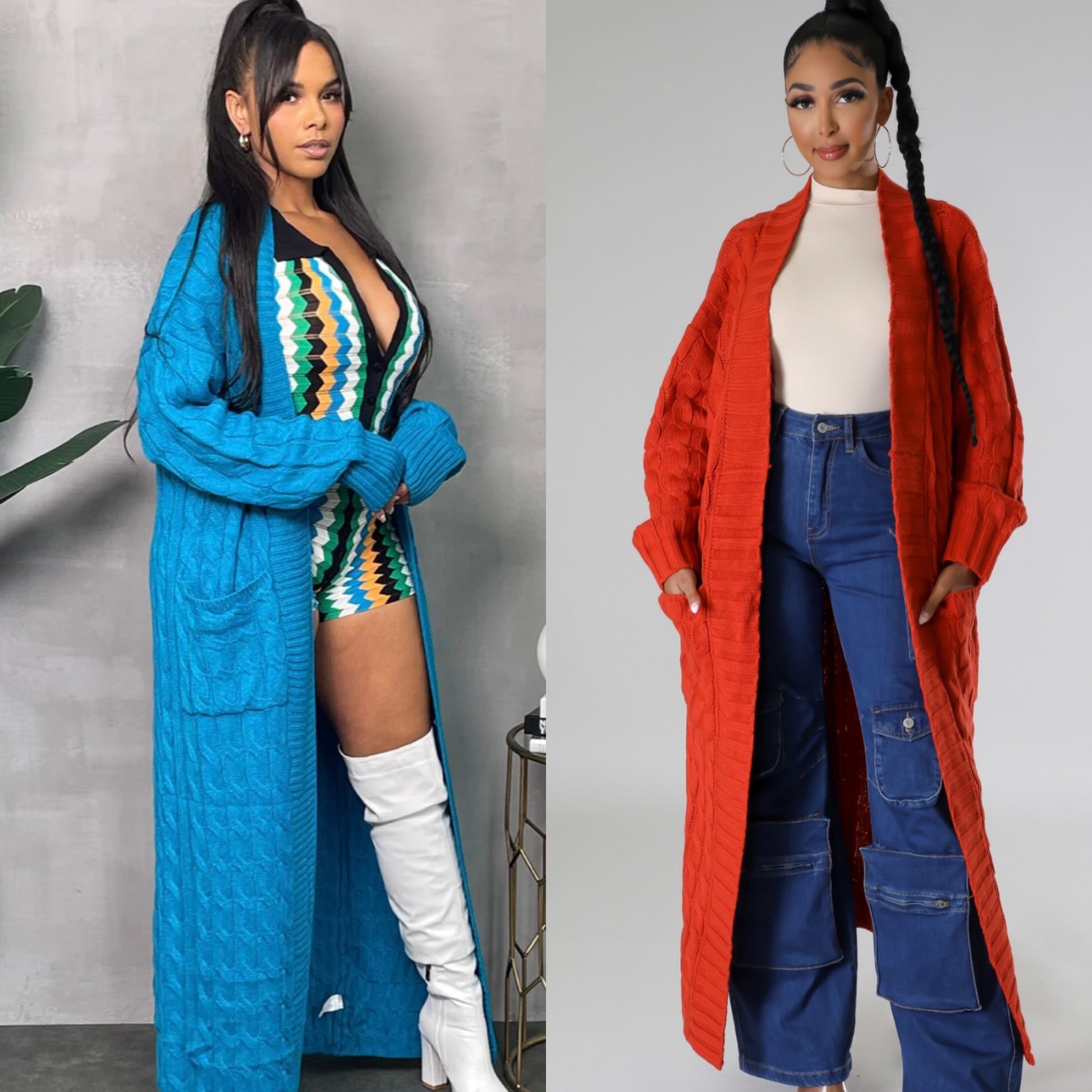 This Long sweater Cardigan features pockets and an oversized fit, perfect for keeping warm during colder months. Crafted from quality materials, this cardigan is sure to be a fall and winter favorite red teal, Christmas outfit, thanksgiving outfit, holiday work party, outwear 