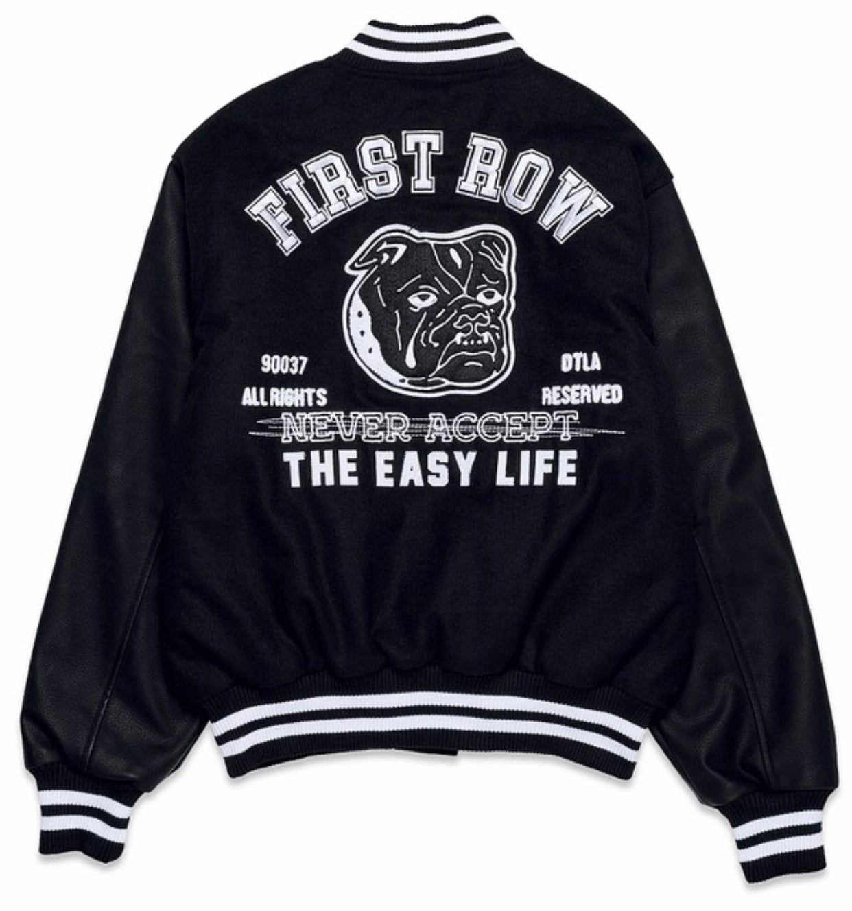 Black unisex varsity jacket