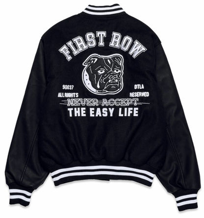 Black unisex varsity jacket