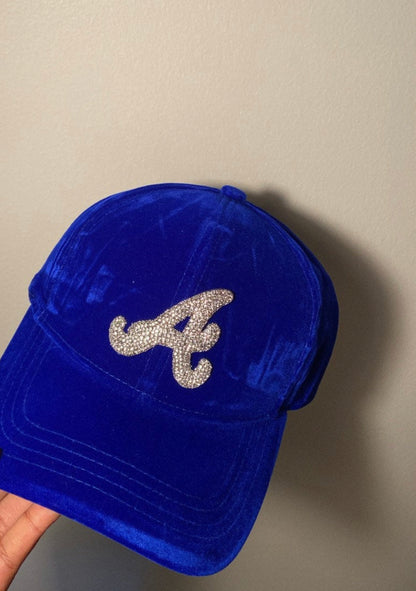 blue, baseball, cap, rhinestone, bling